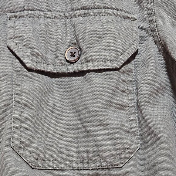 Tailor Vintage Mens Gray Sherpa-Lined Canvas Jacket With Corduroy Collar & Butto - Picture 10 of 16